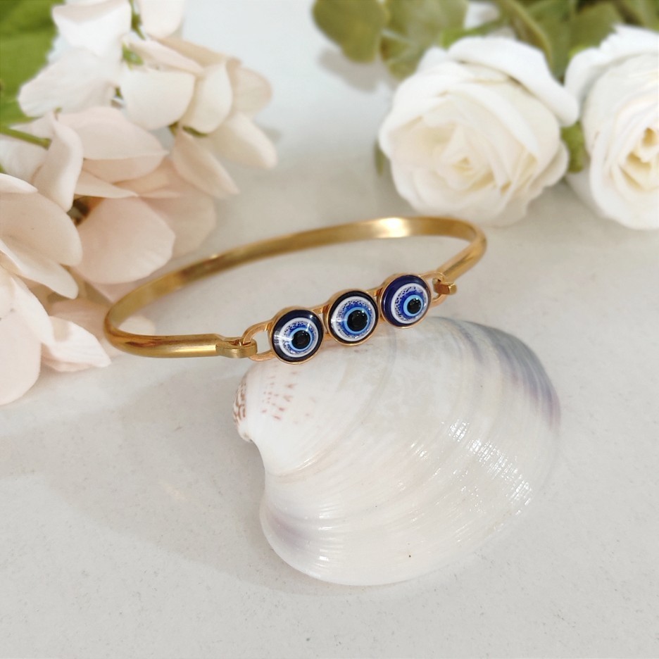 دستبند استیل رنگ ثابت چشم نظر