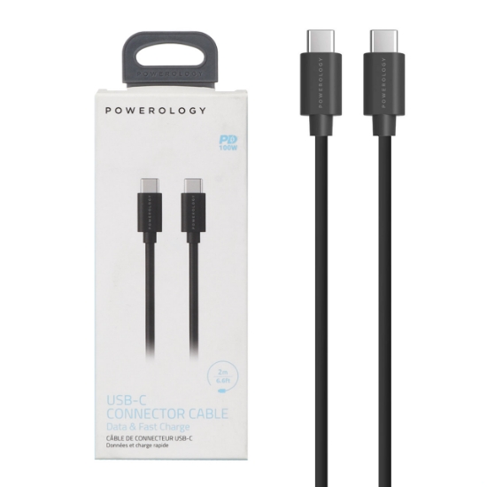 کابل تبدیل USB-C به USB-C پاورولوژی فست شارژ مدل PCCPD2BK