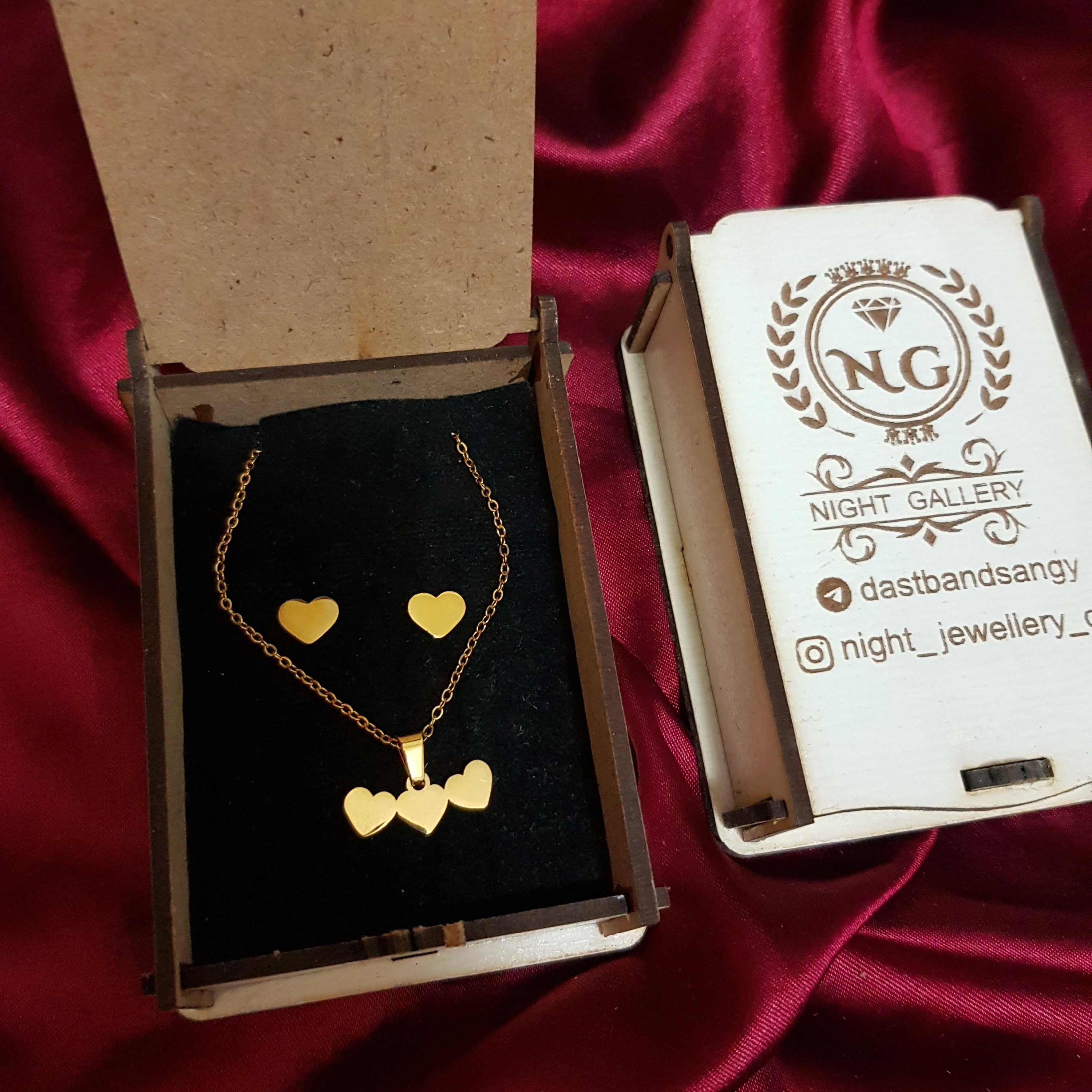 نیم ست قلب طلایی