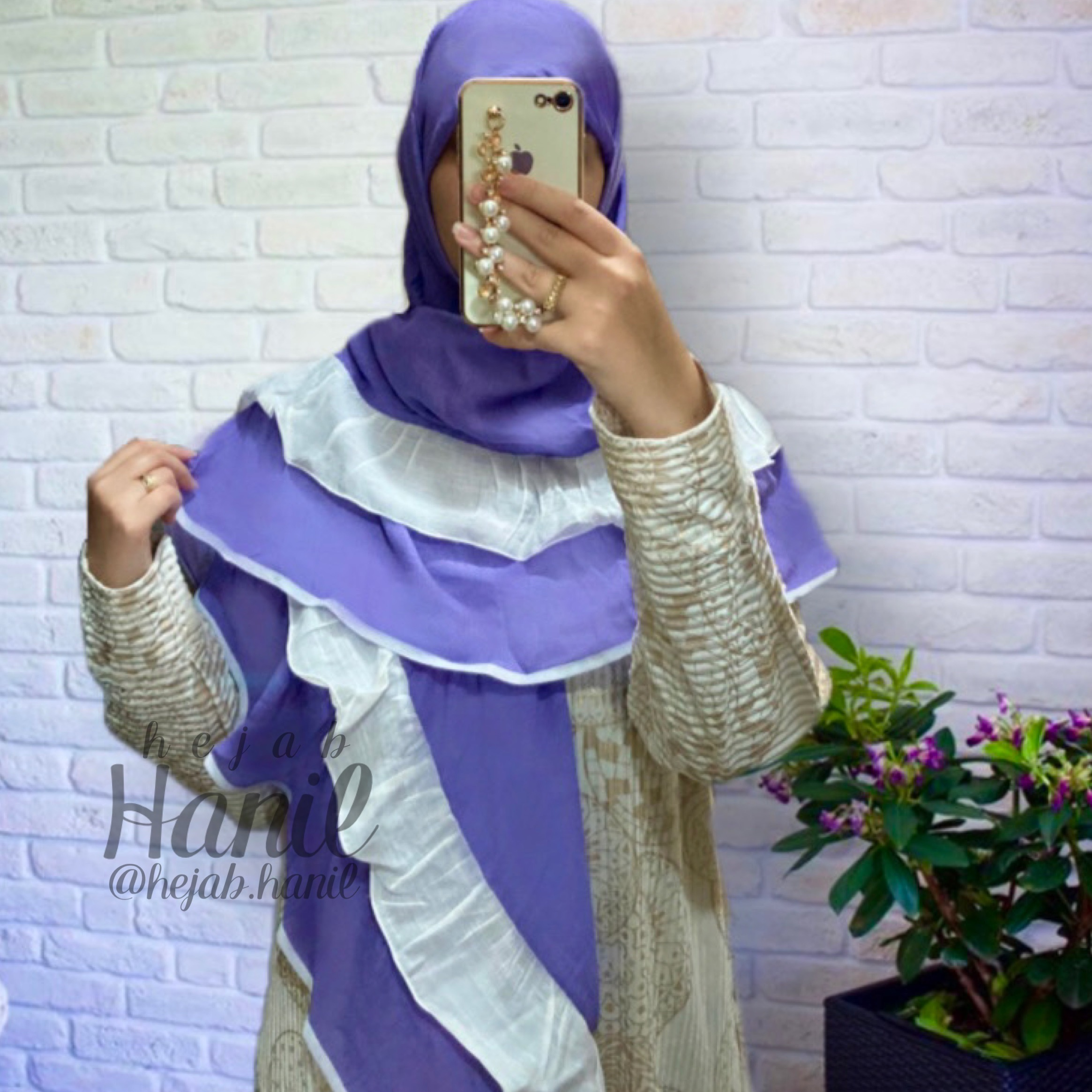 روسری مزونی چین دار کد1