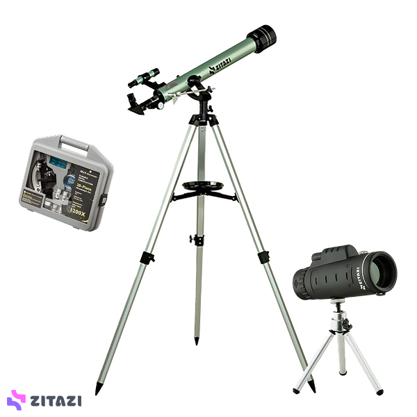 باندل برای کنجکاوی علمی نوجوانان: تلسکوپ، میکروسکوپ و دوربین تک چشمی