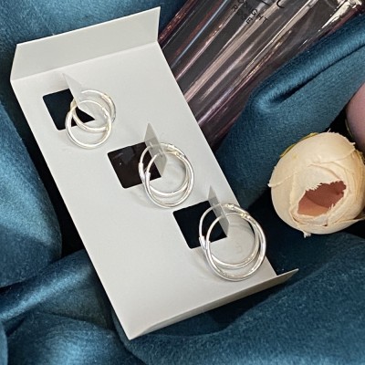 پک گوشواره حلقه ای نقره جدید دخترانه در سایز های مختلف