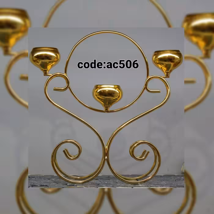 شمعدان سه شعله مدل دایره ای مخصوص تزئین و دیزاین