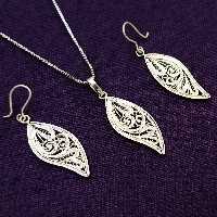 نیمست نقره طرح برگ