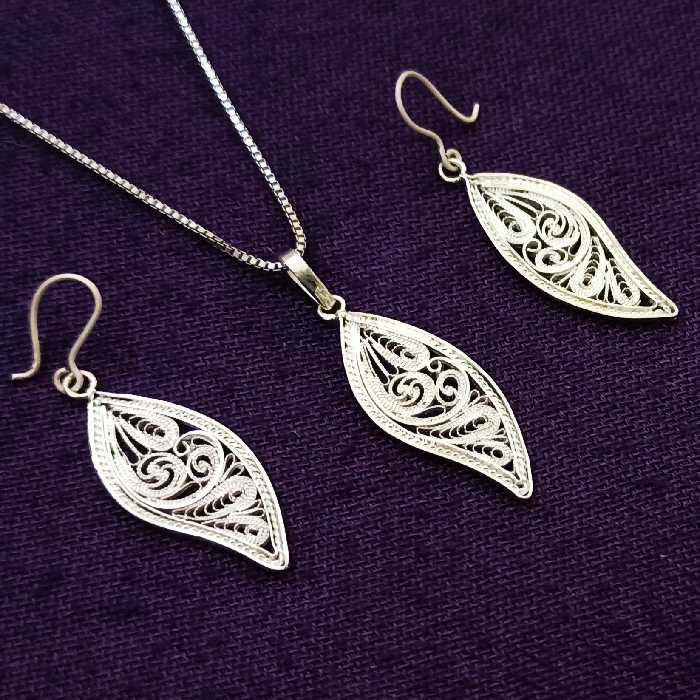 نیمست نقره طرح برگ