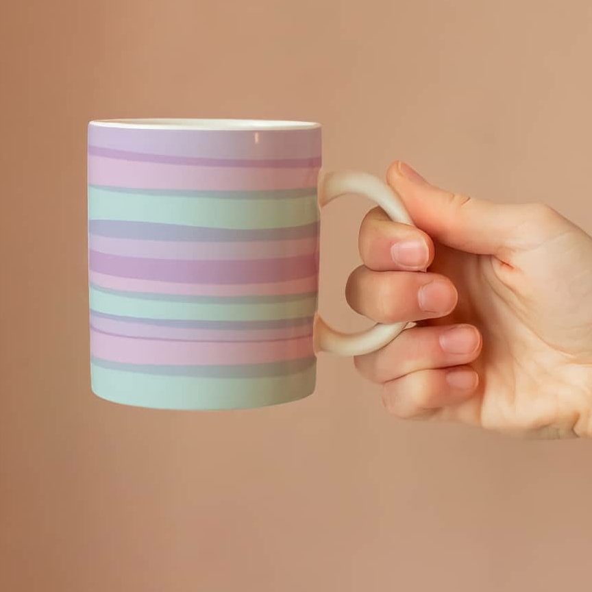 ماگ سرامیکی طرح رنگین کمانی کد818