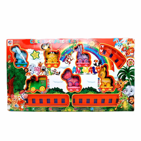 قطار موزیکال چراغ دار حیوانات پارس سایز متوسط