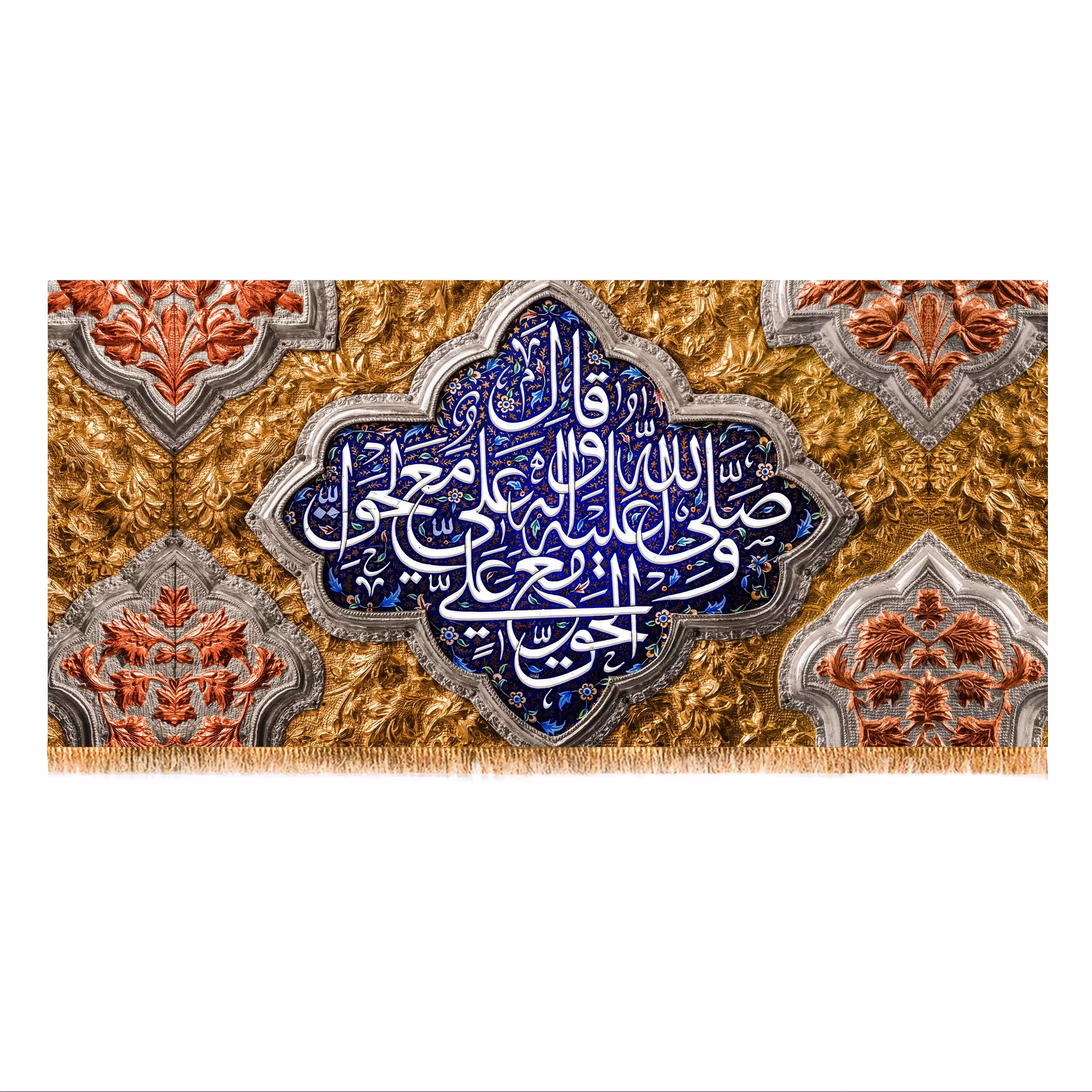 پرچم پشت منبری ولادت حضرت علی (ع) سایز 300x140 سانتی متر کد 9336