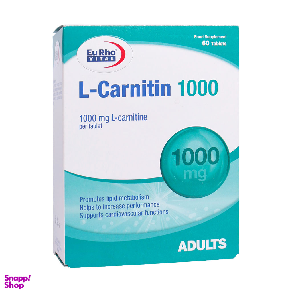 قرص ال کارنیتین (L Carnitin) یورو ویتال بسته 60 عدد