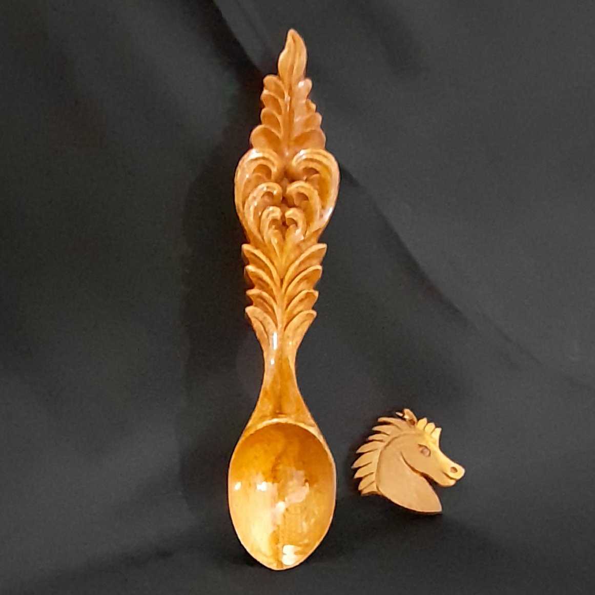 قاشق چوبی طرح شعله