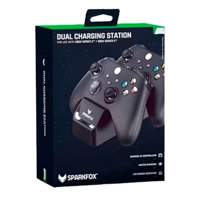 خرید پایه شارژ دوگانه SparkFox Dual Controller Charge Station for XBOX Series X-S Black با بهترین قیمت