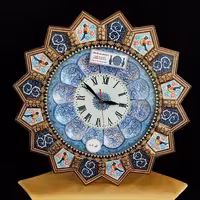 ساعت خاتم کاری خورشیدی طرح گل و مرغ با صفحه وسط مینا کاری ( کد 101 )