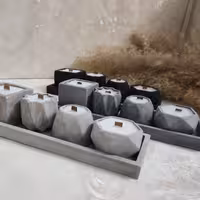 جاشمعی دست ساز مجموعه 4 عددی به همراه سینی