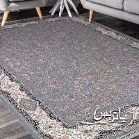 فرش پاتریس 1200شانه  طرح افشان مهربان گل طوسی کناره 2متری