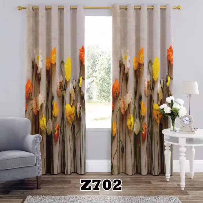 یک عدد پنل پرده اماده طرح گلz702