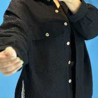 ست مشکی فری سایز قد جلو 70 قد پشت 76 آستین نرمال جنس بیسکوییتی