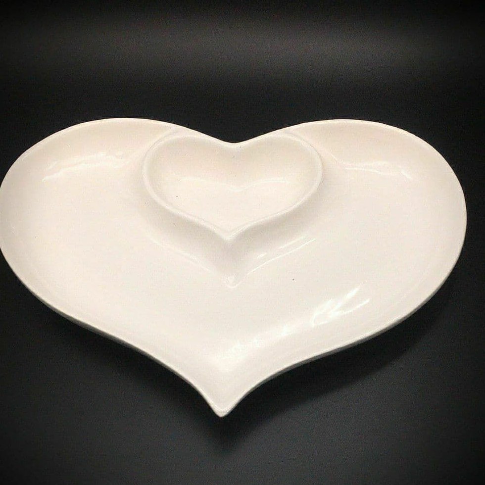 ظرف سرامیکی قلب دوتایی