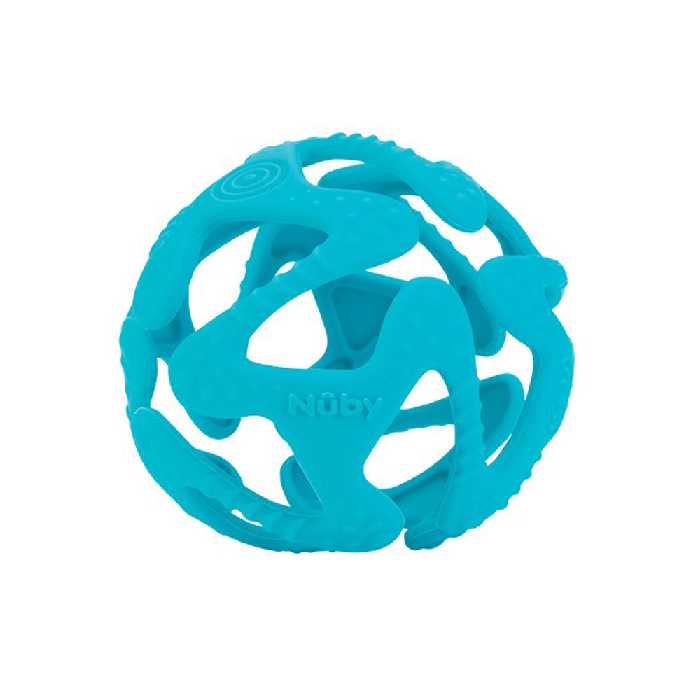 دندانگیر تمام سیلیکونی 3  ماه نابی NUBY طرح توپ آبی دریایی
