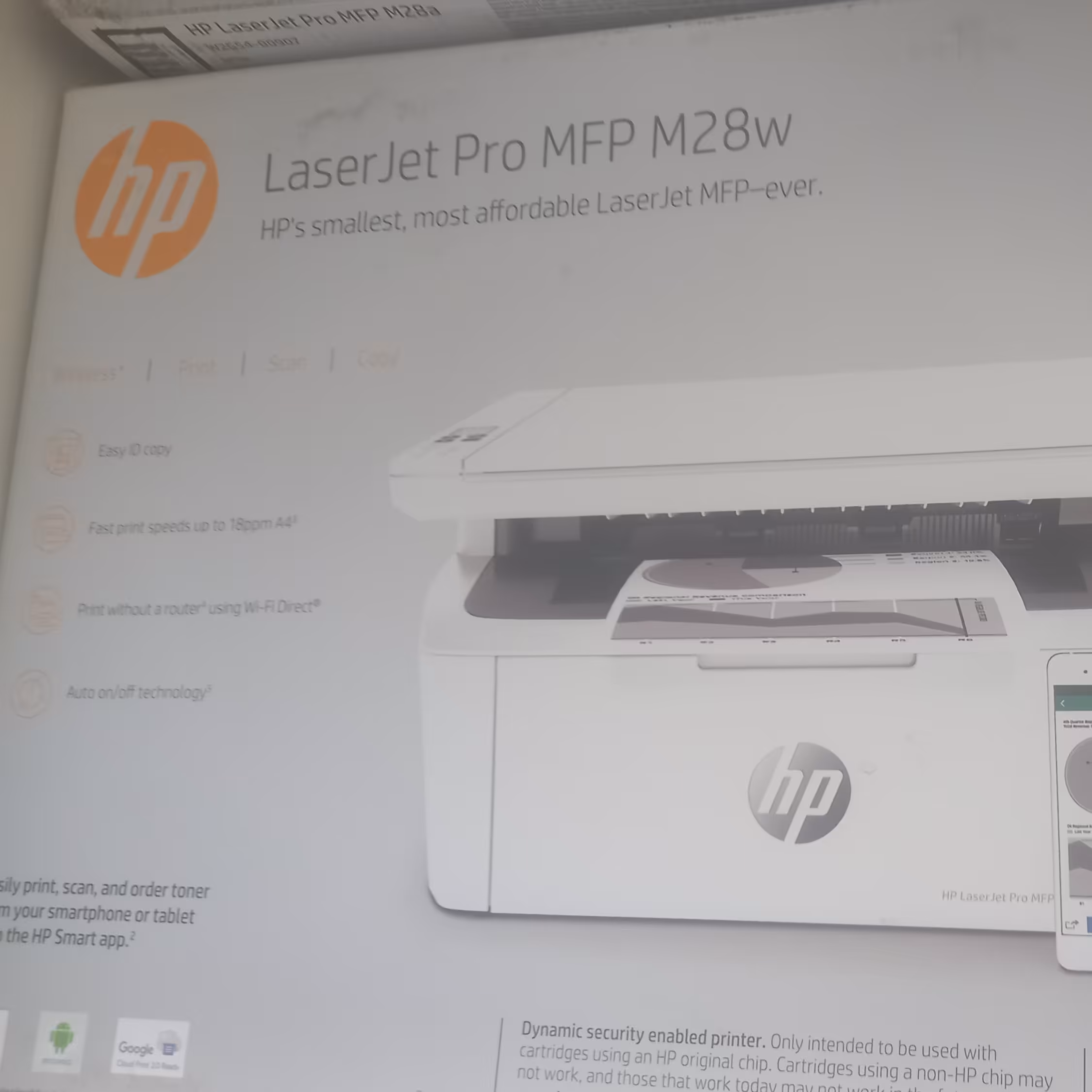 پرینتر28wرنگ سفید3کاره لیزری همراه با گارانتی هپکن قابلیت اتصال به وای فای 