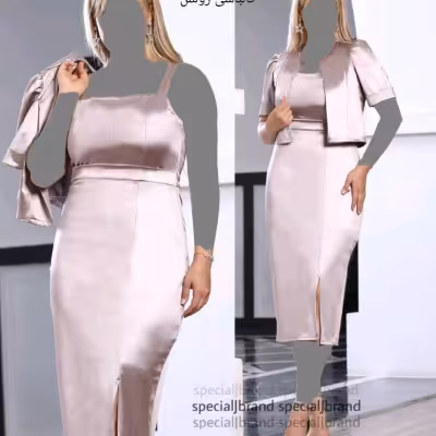 پیراهن مهمانی زنانه کرپ غواصی مدل کت سارافن النا