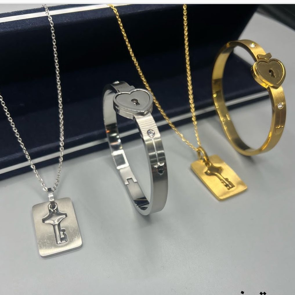 دستبندوگردنبندعشق استیل درجه یک