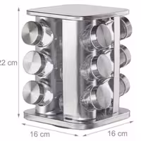 جا ادویه 12تایی چرخشی استیل 
