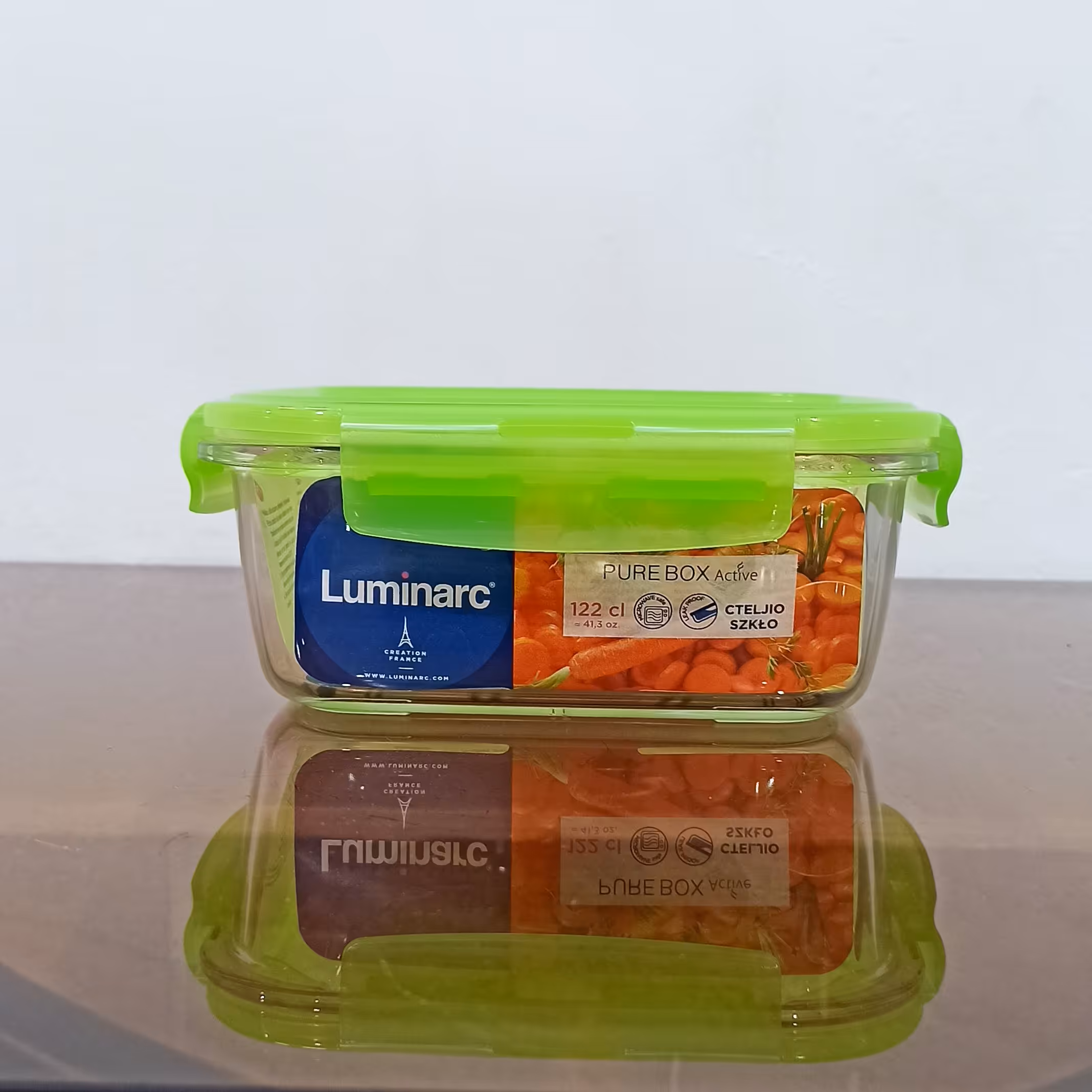 ظرف نگهدارنده غذا  مربع متوسط سبز مدل پروباکس لومینارک