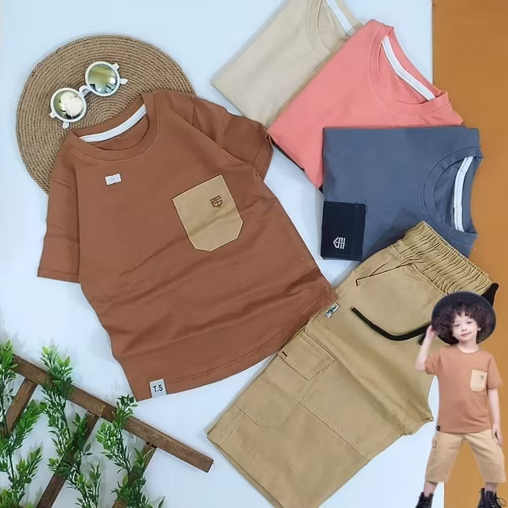 تیشرت شلوارک پسرانه کتان