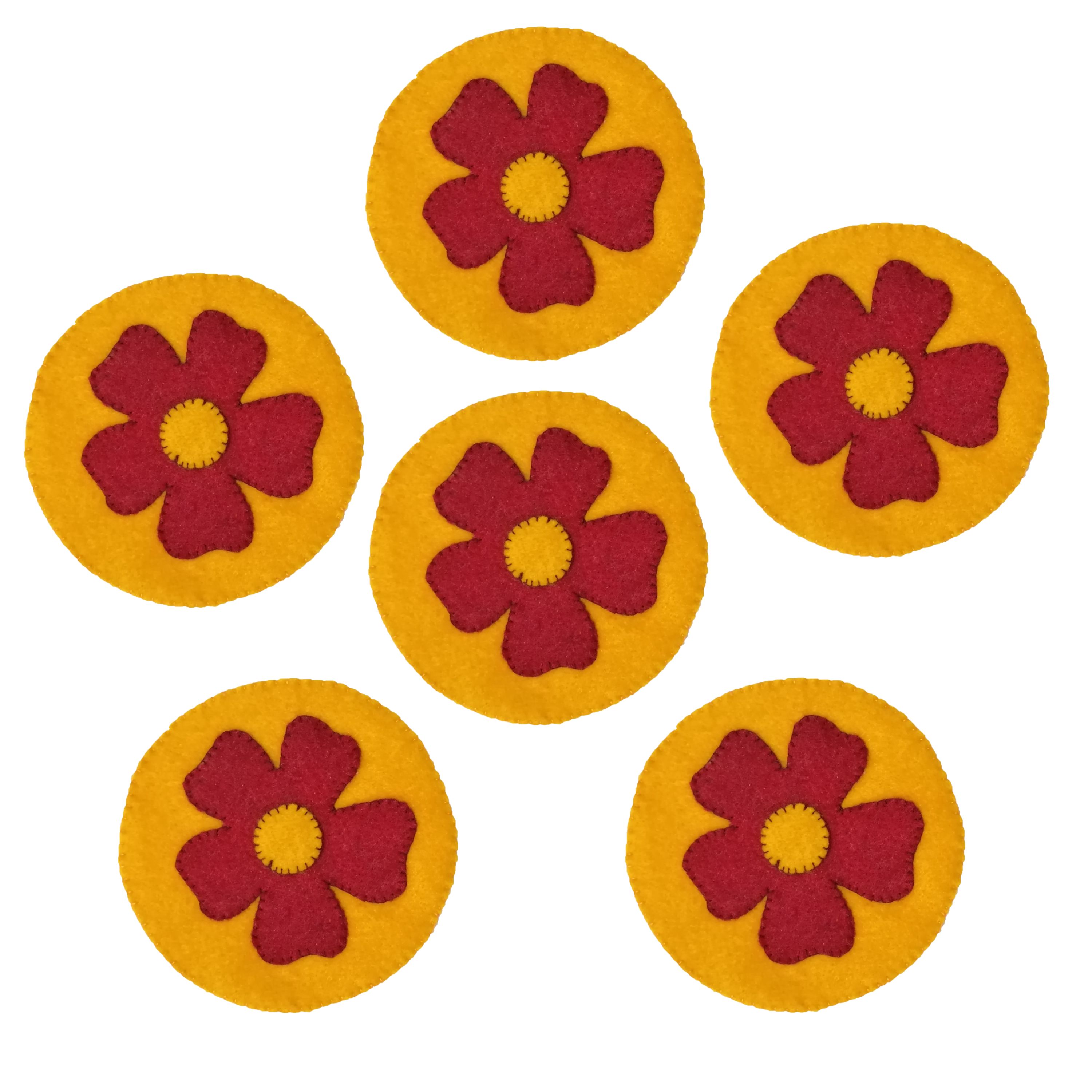 زیر لیوانی  مدل گل مجموعه 6 عددی