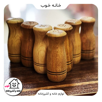 نمکدان چوبی راش 2 عددی