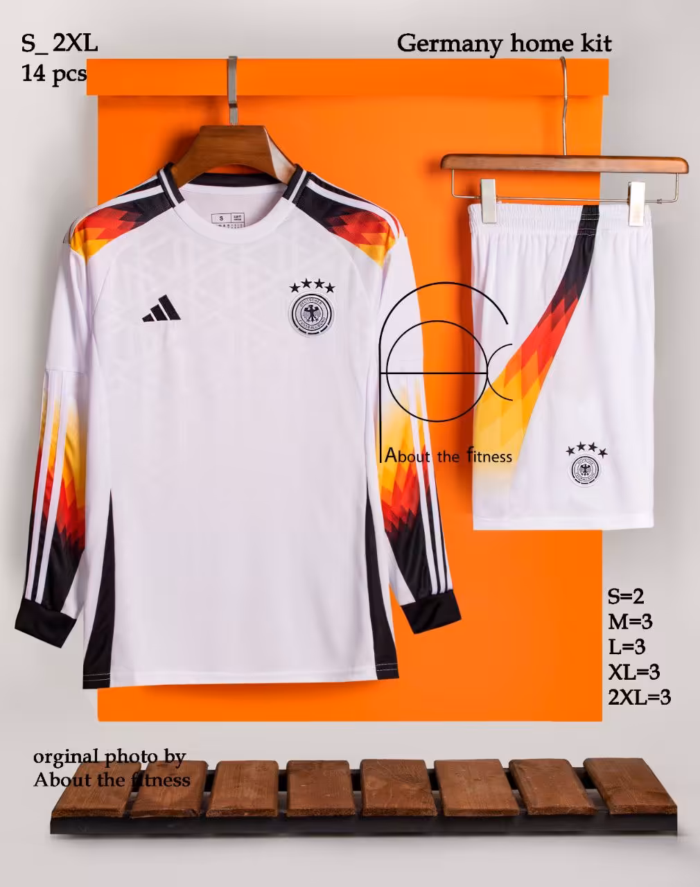 کیت اول تیم ملی آلمان 2024-2025 آستین بلند (پیراهن شورت) ورژن هواداری