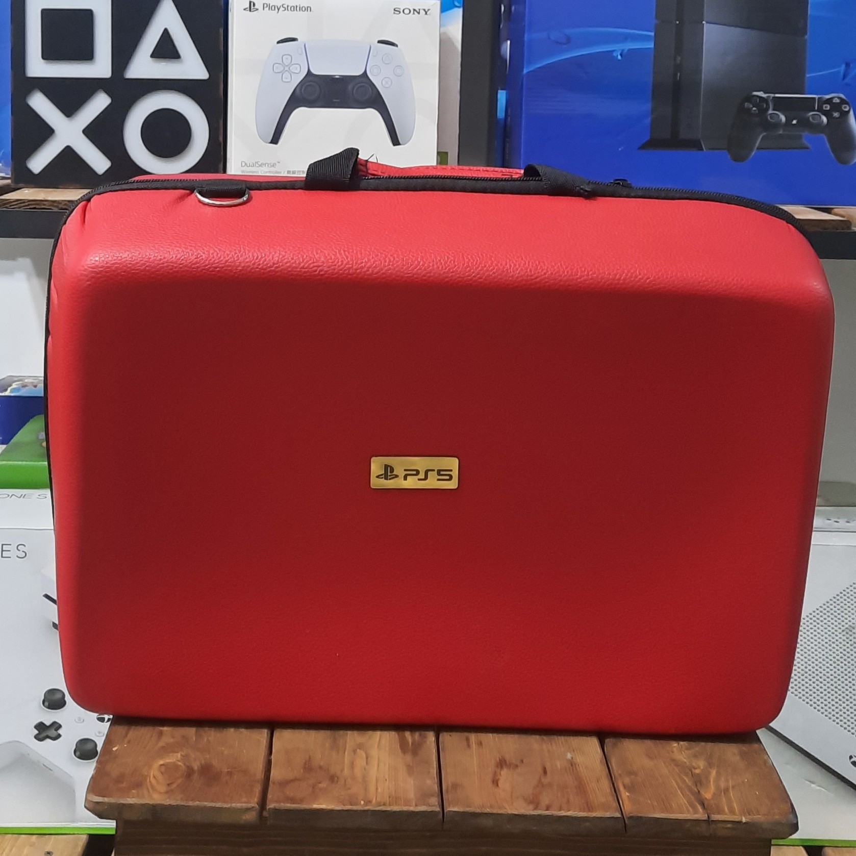 کیف نگهداری و حمل ps5 طرح چرم