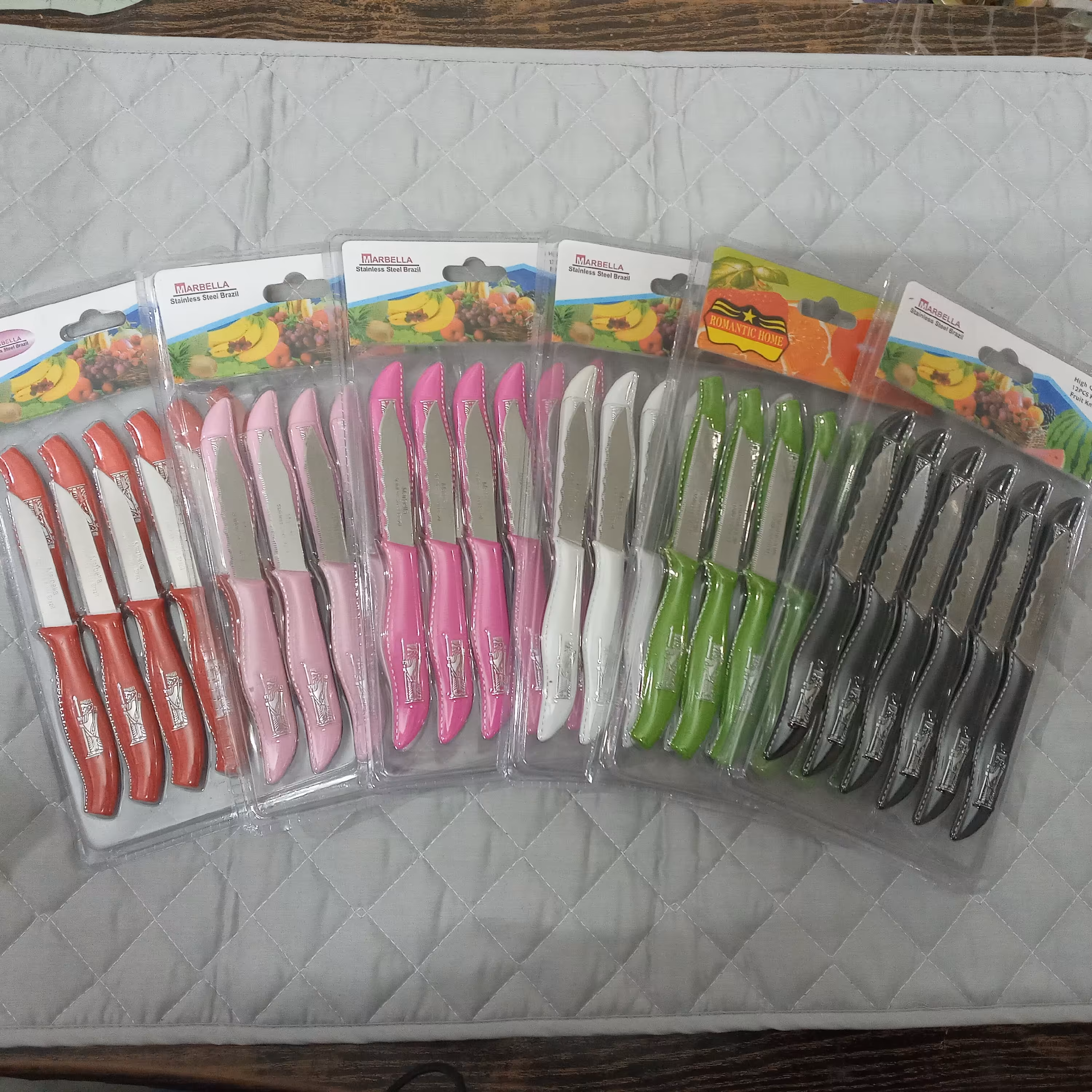 کارد میوه خوری 12 عددی مارک ماربلا تیغه آره ای تیز و جنس عالی 