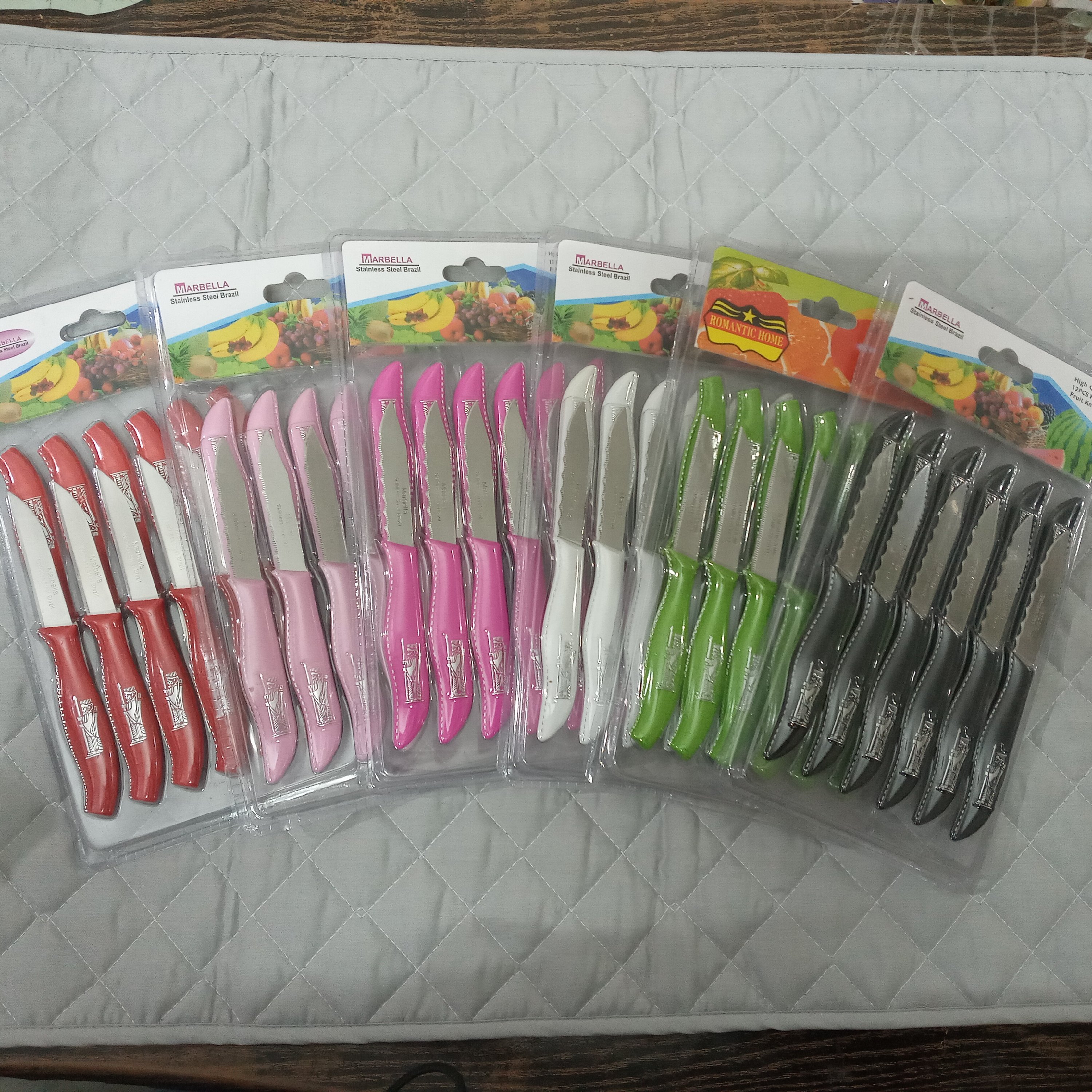 کارد میوه خوری 12 عددی مارک ماربلا تیغه آره ای تیز و جنس عالی 