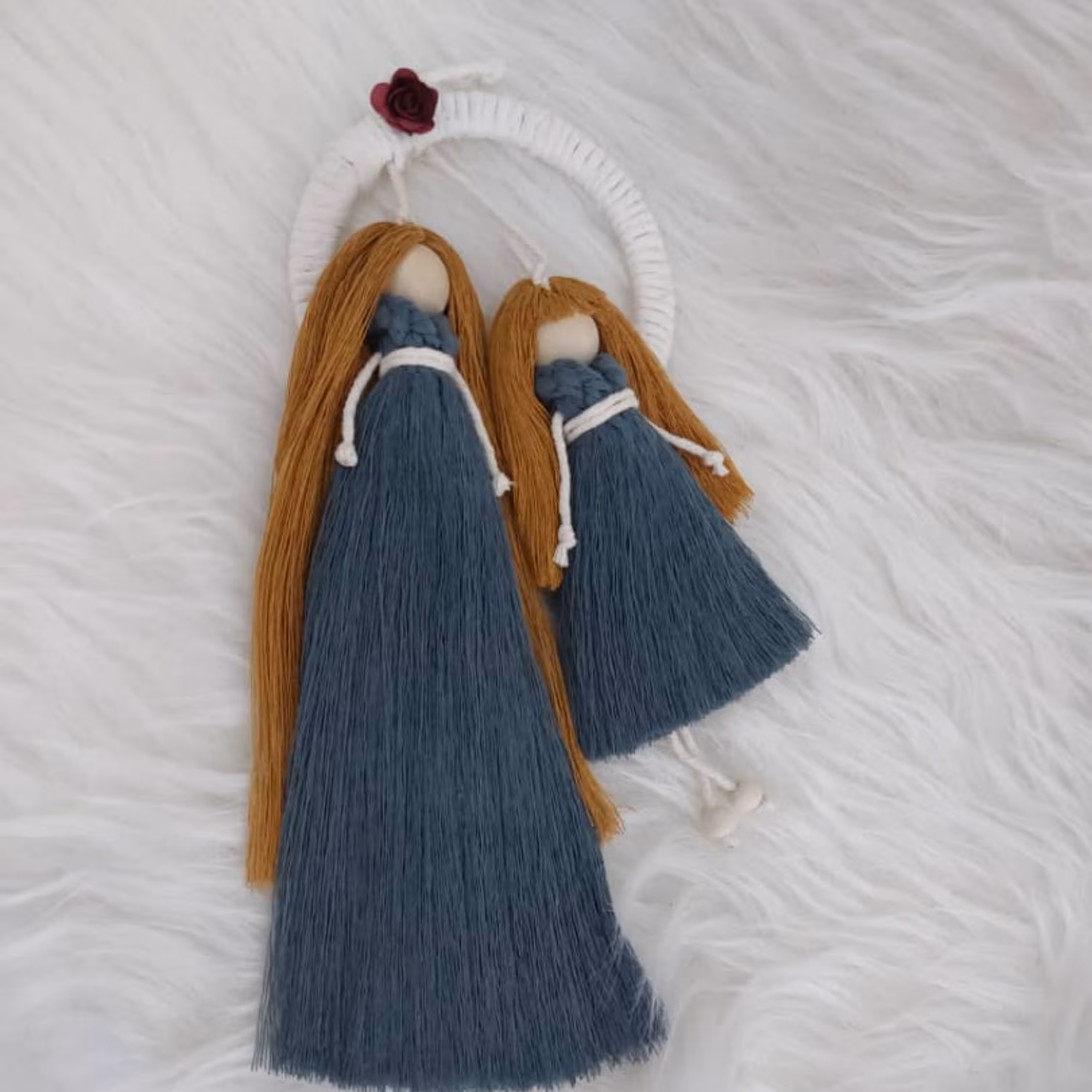 فرشته مکرومه مادر و دختری در رنگهای متنوع