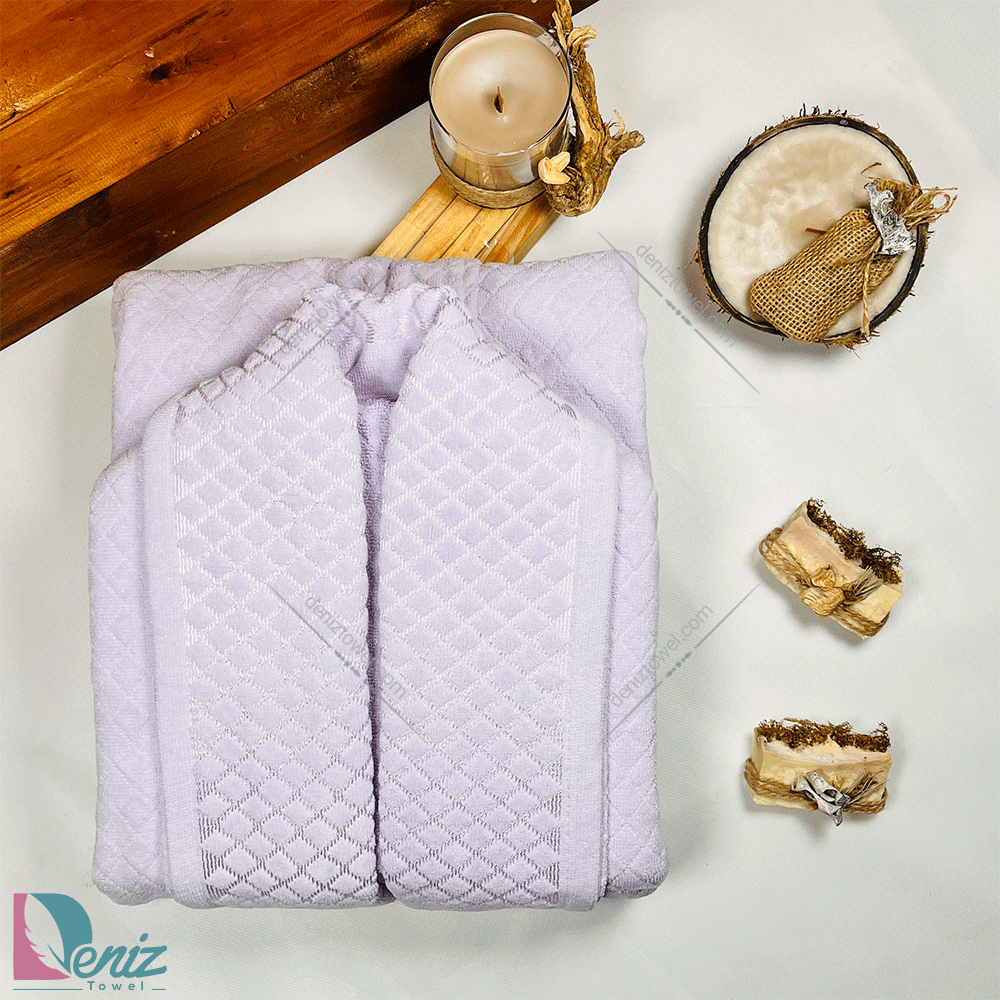 حوله تن پوش طرح تیلا رنگ یاسی روشن