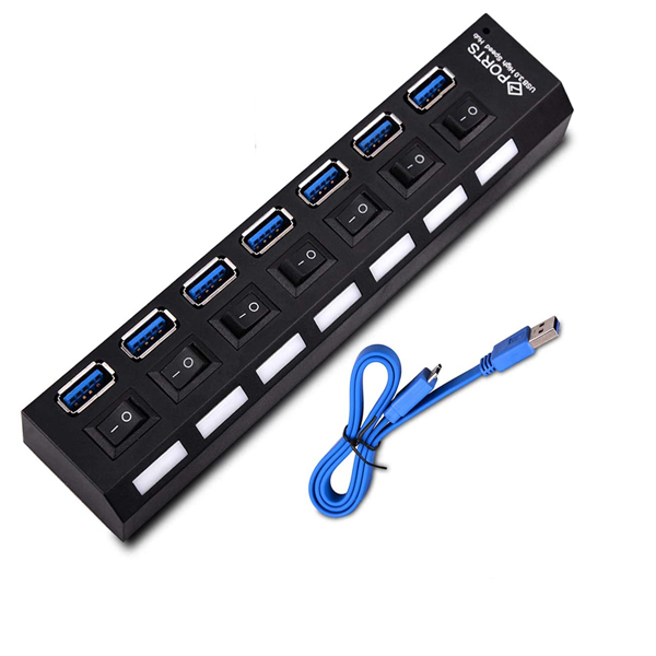 هاب آداپتورخور کلید دار 7 پورت USB30