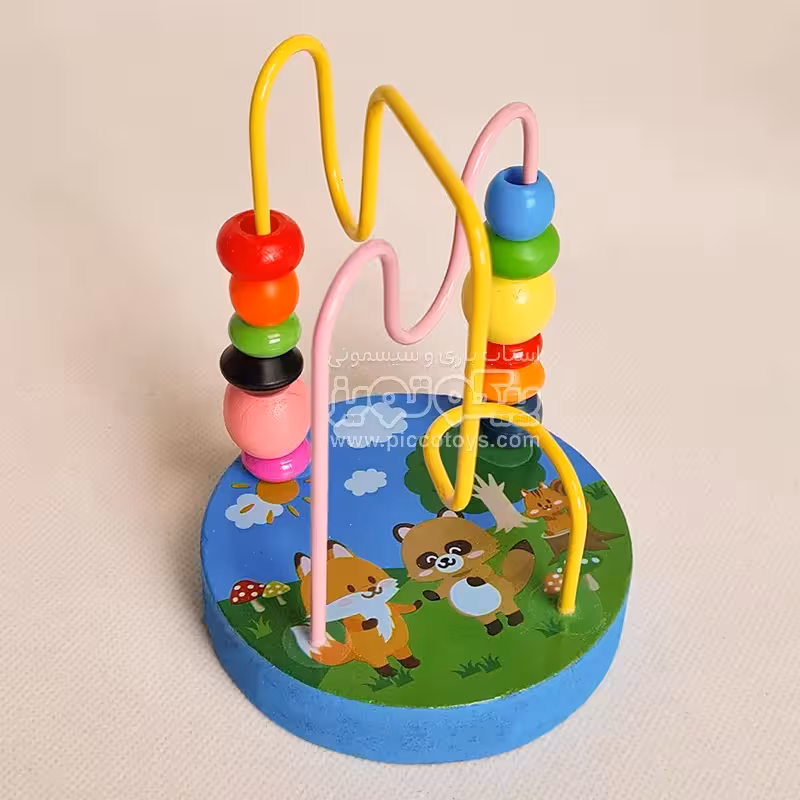 اسباب بازی میله و مهره‌ی چوبی مدل حیوانات کد 4195349