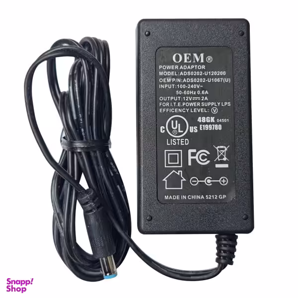 آداپتور 12 ولت 2 آمپر او ای ام مدل ADS0202-U120200