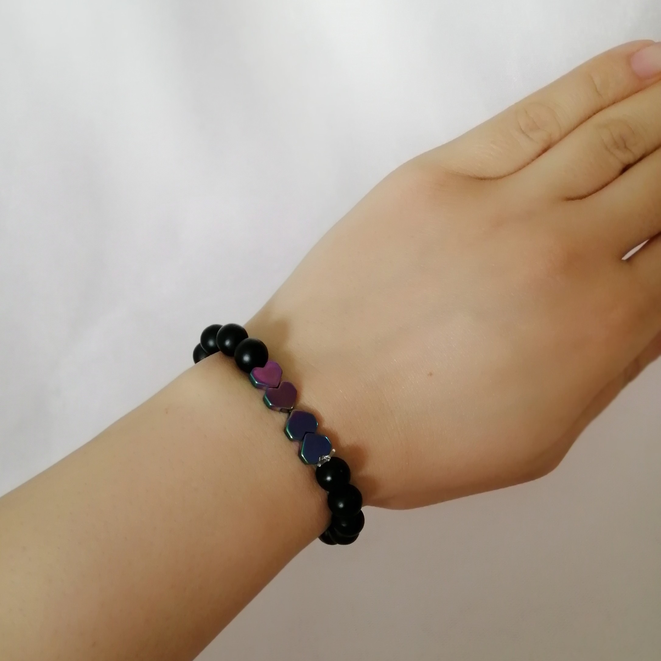 دستبند مهره ای وحدید هلو گرامی