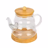 قوری پیرکس کف و درب بامبو حجم 1000 میل