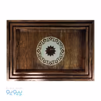 سینی چوبی سه عددی طرح مهر عمده و کارتنی