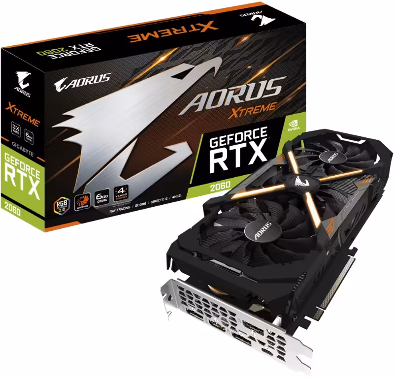 کارت گرافیک گیگابایت مدل AORUS GeForce RTX 2060 XTREME با حافظه 6 گیگابایت