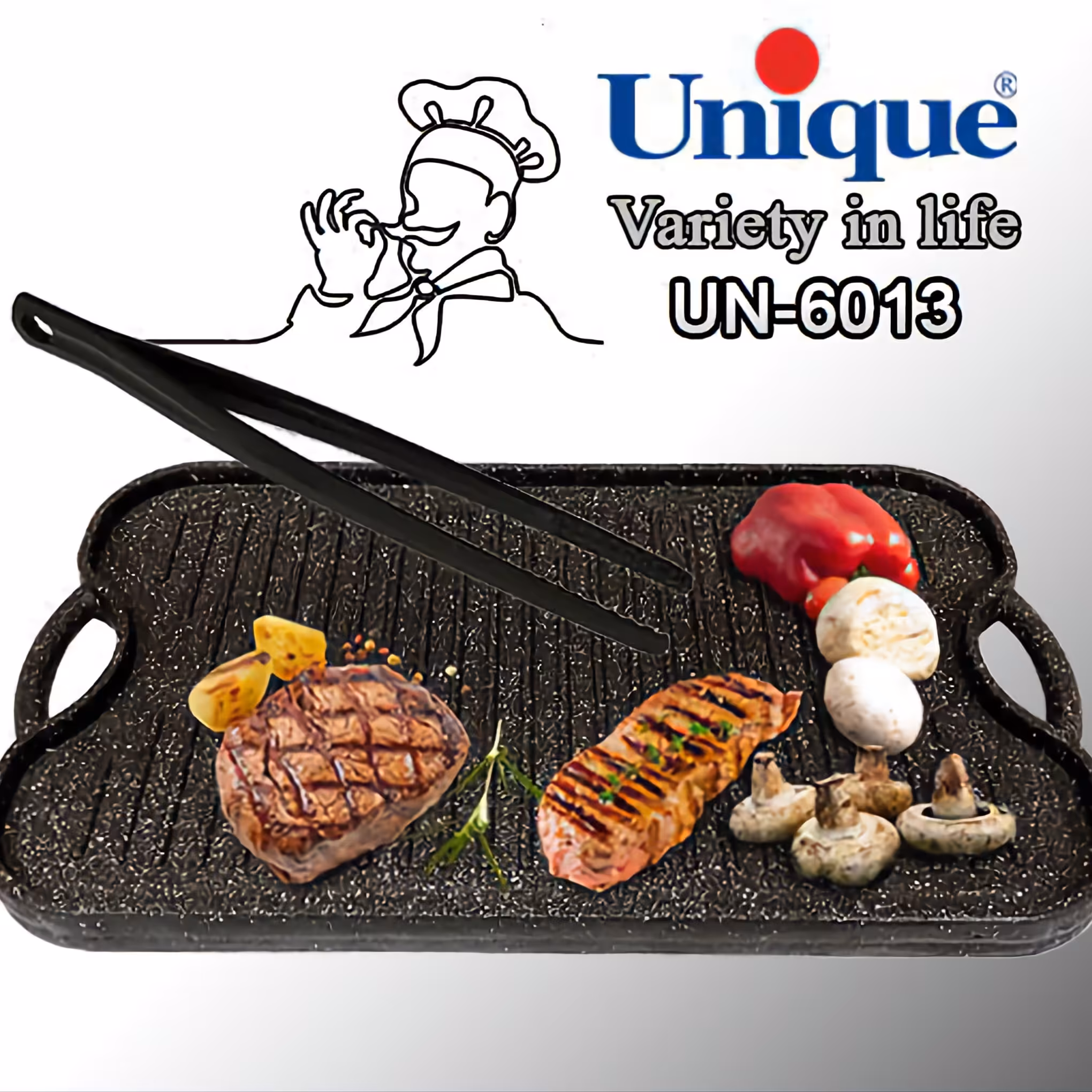 تابه گریل چدنی مستطیل بزرگ کد 6013 برند یونیک