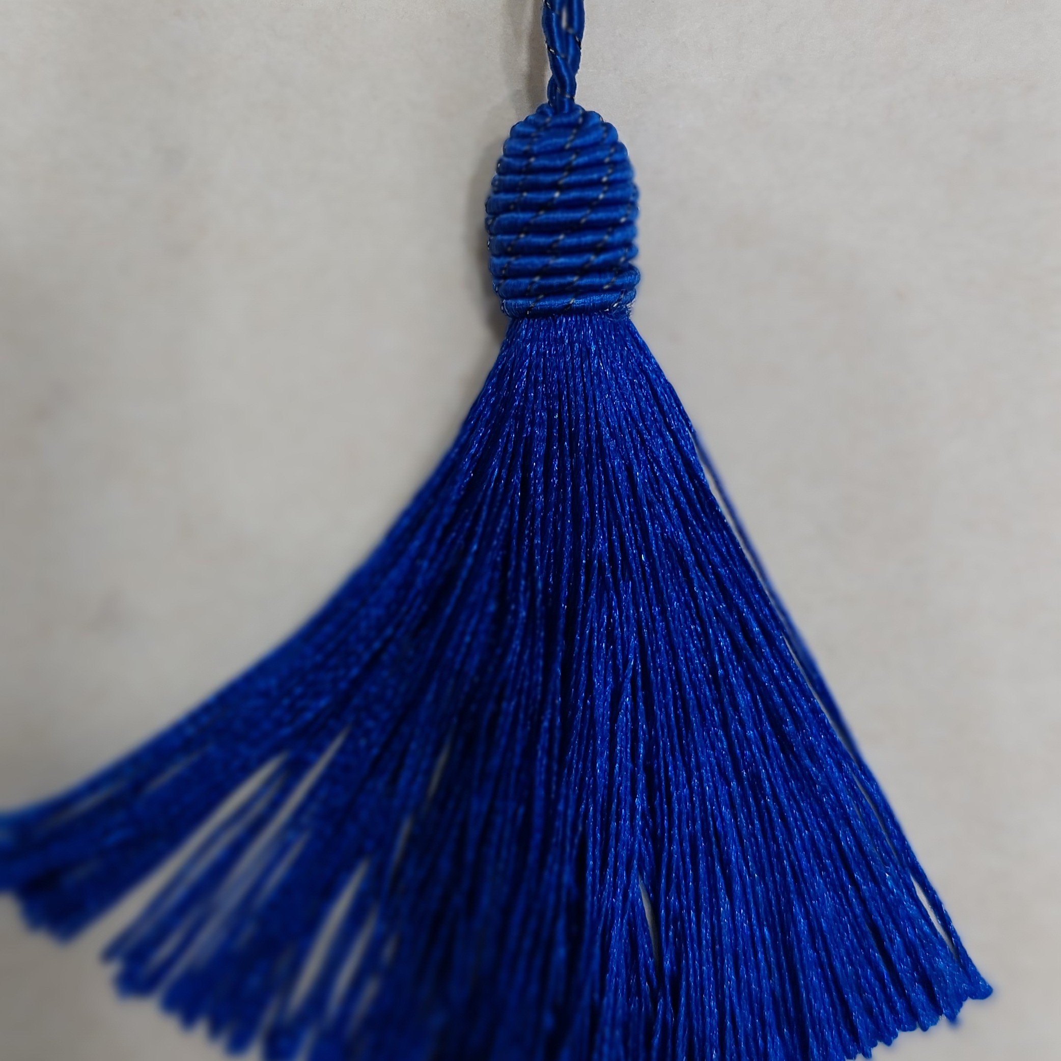 منگوله جفتی بلند ابریشمی  رنگ آبی کاربنی کد 13