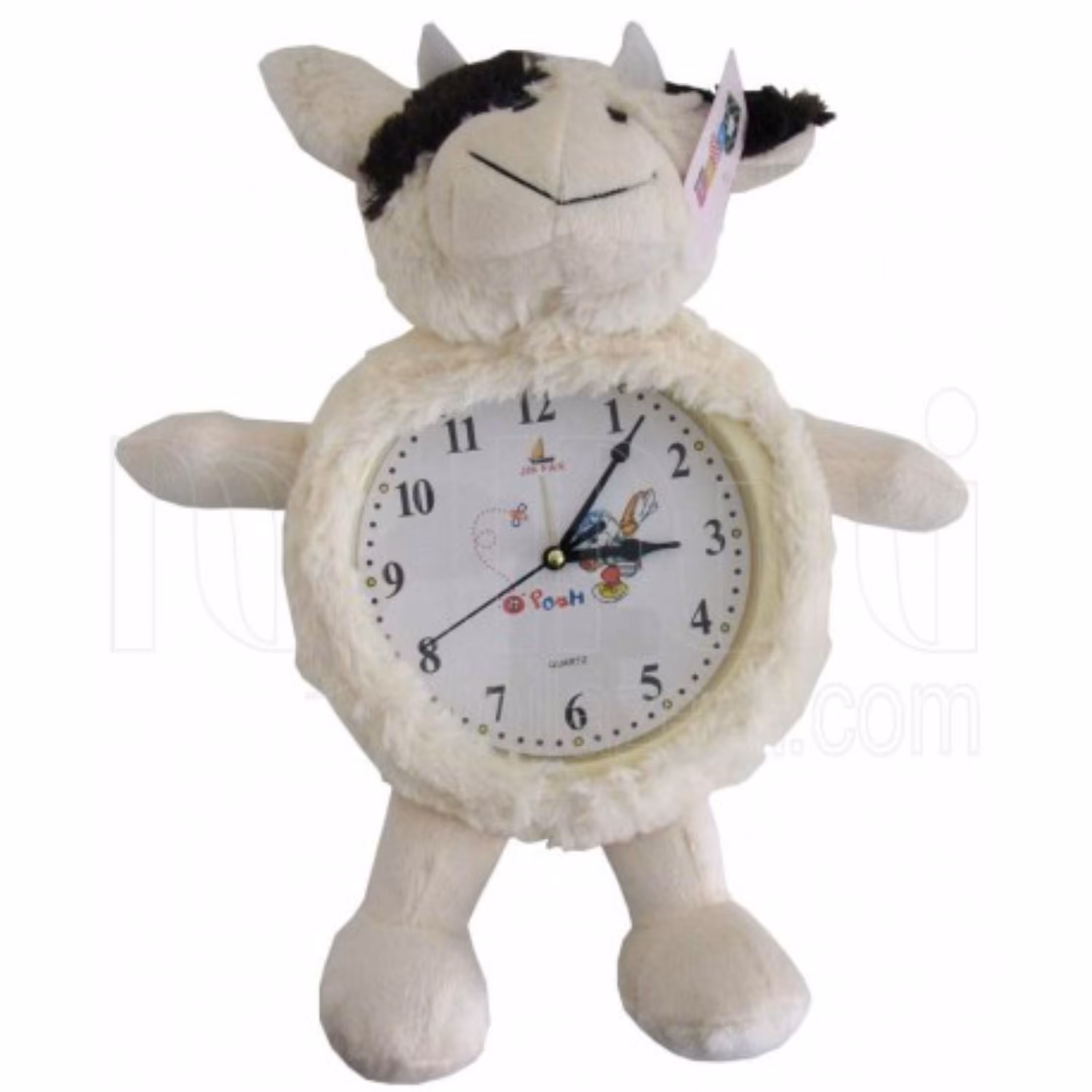 ساعت دیواری اتاق کودک طرح گاو رنگ سفید برند دایان