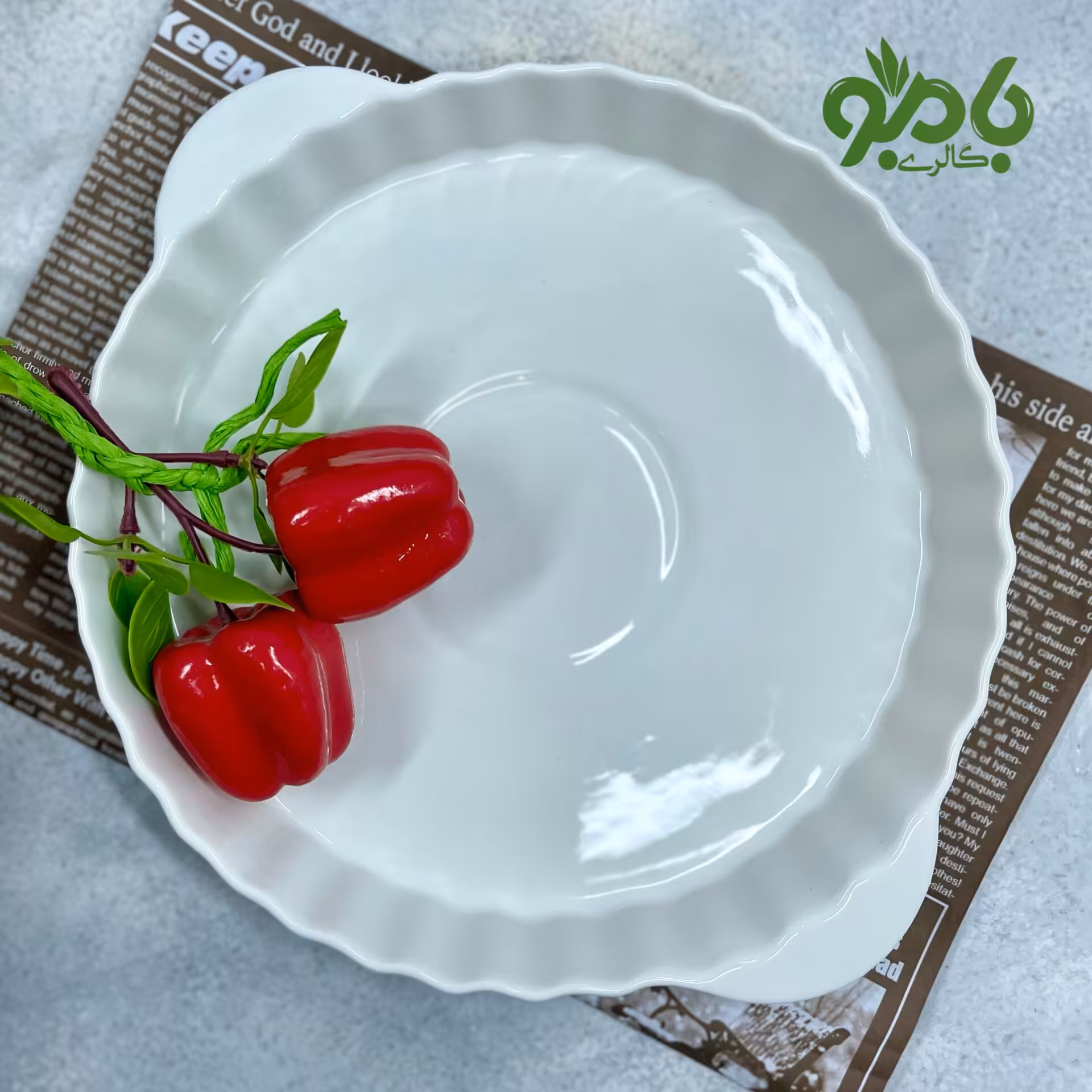 ظرف تارت گرد دسته دار