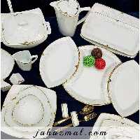 سرویس چینی پردیس طرح شیلا طلایی 105 پارچه کد 460B
