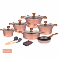 سرویس قابلمه کاندید14پارچه چدن تیتانیوم مدل سزار رنگ رزگلد (ارسال رایگان و فوری)باضمانت