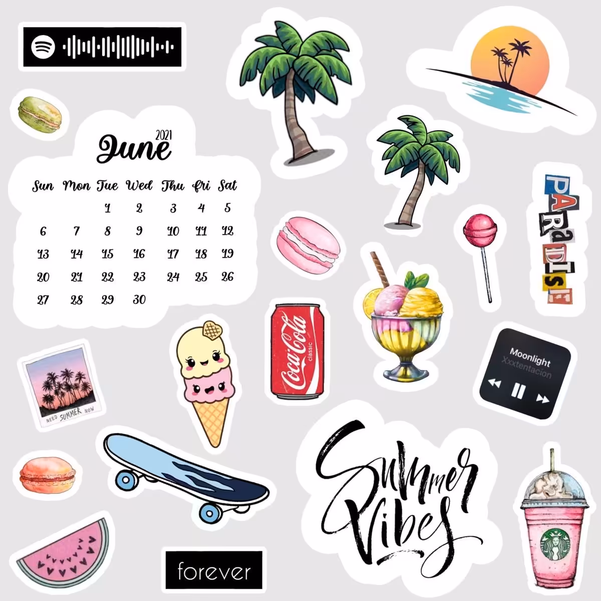 پک 20 تایی استیکر فصل تابستان